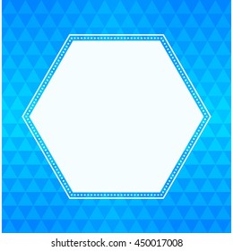 geometric triangle background and hexagon frame, no gradient, no transparent