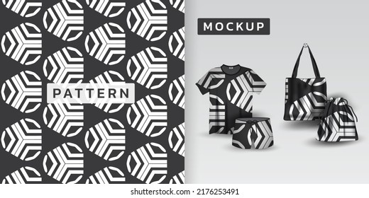 geometric triangle background pattern and mockup vector illustration