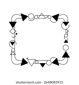 Geometric Triangle Chain Frame with Dotted Details for STEM and Math-Inspired Art