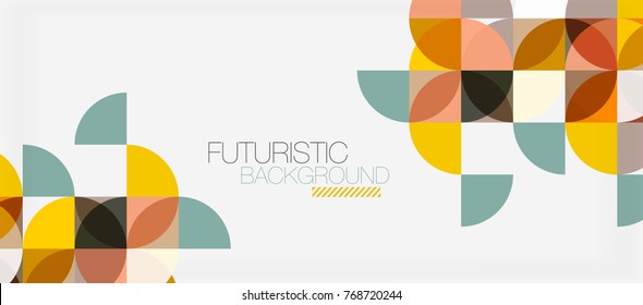 Geometric triangle and circle shape, wide abstract background. Vector modern minimalistic business or technology wallpaper, backdrop for presentation or banner
