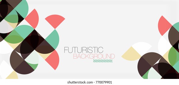 Geometric triangle and circle shape, wide abstract background. Vector modern minimalistic business or technology wallpaper, backdrop for presentation or banner
