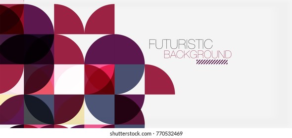 Geometric triangle and circle shape, wide abstract background. Vector modern minimalistic business or technology wallpaper, backdrop for presentation or banner