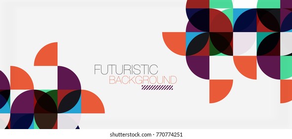Geometric triangle and circle shape, wide abstract background. Vector modern minimalistic business or technology wallpaper, backdrop for presentation or banner