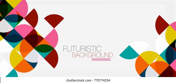 Geometric triangle and circle shape, wide abstract background. Vector modern minimalistic business or technology wallpaper, backdrop for presentation or banner