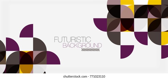 Geometric triangle and circle shape, wide abstract background. Vector modern minimalistic business or technology wallpaper, backdrop for presentation or banner
