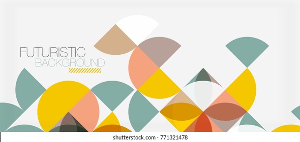 Geometric triangle and circle shape, wide abstract background. Vector modern minimalistic business or technology wallpaper, backdrop for presentation or banner