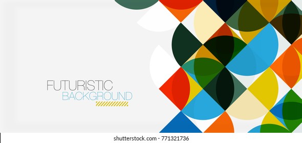 Geometric triangle and circle shape, wide abstract background. Vector modern minimalistic business or technology wallpaper, backdrop for presentation or banner