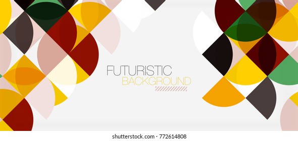Geometric triangle and circle shape, wide abstract background. Vector modern minimalistic business or technology wallpaper, backdrop for presentation or banner