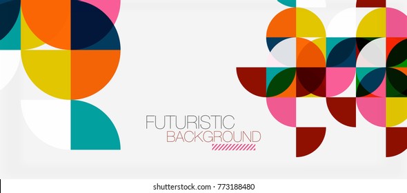 Geometric triangle and circle shape, wide abstract background. Vector modern minimalistic business or technology wallpaper, backdrop for presentation or banner