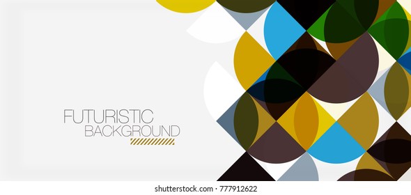 Geometric triangle and circle shape, wide abstract background. Vector modern minimalistic business or technology wallpaper, backdrop for presentation or banner