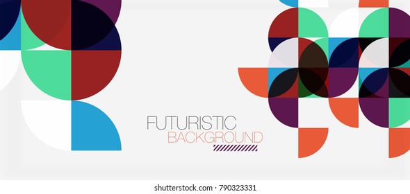 Geometric triangle and circle shape, wide abstract background. Vector modern minimalistic business or technology wallpaper, backdrop for presentation or banner
