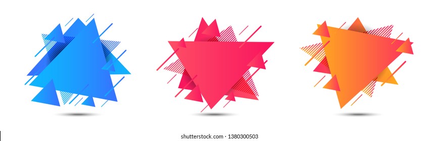 geometric triangle colorful abstract shapes badges background. vector illustration for banner web, app, poster