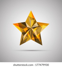 geometric triangle crystal gold star shape