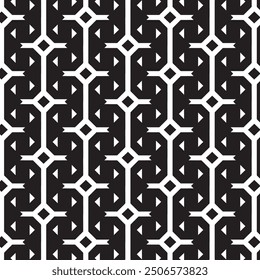 Triángulo geométrico Diamante Cruz Flecha Forma cuadrada Patrón sin fisuras Elegante Fondo de pantalla de impresión simple de alta calidad para textiles Moda de azulejos en negro