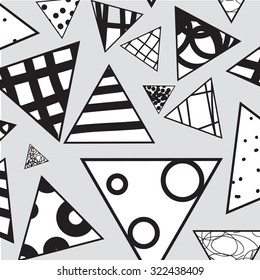 geometric triangle doodle vector pattern background