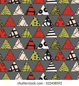 geometric triangle doodle vector pattern background