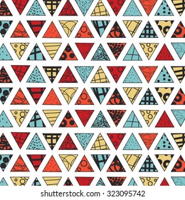 geometric triangle doodle vector pattern background