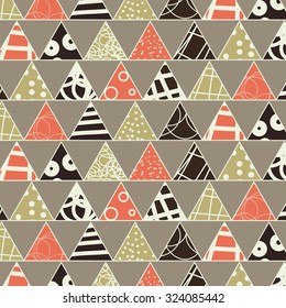 geometric triangle doodle vector pattern background