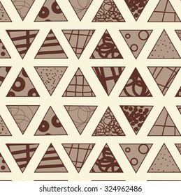 geometric triangle doodle vector pattern background