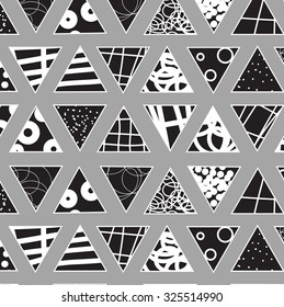 geometric triangle doodle vector pattern background