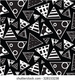 geometric triangle doodle vector pattern background