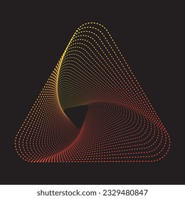 Geometric triangle Dot Line Art Tutorial on black for background
