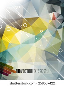 geometric triangle elements and diagonal lines and rings business background eps10 vector