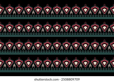 Geometric with triangle ethnic seamless pattern. abstract illustration. design for geometric pattern wallpaper. Tribal ethnic vector texture. Aztec style. Folk embroidery. Indian, Scandinavian, Africa