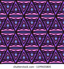 Geometric triangle figures of blue and pink