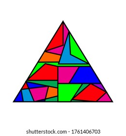 geometric triangle full color vector illustration design