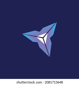 Geometric triangle gaming masculine vector logo design