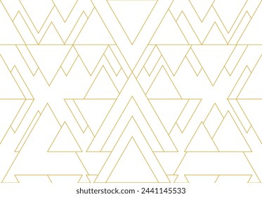 Geometric triangle gold abstract seamless pattern background molecule and communication. geometric big data complex with compounds. for vector fashion geometric triangle design banner, poster, card
