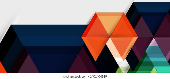 Geometrisches Dreieck und abstrakter sechseckiger Hintergrund, Vektorgrafik