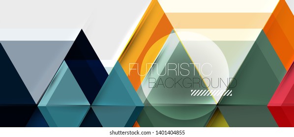 Triángulo geométrico y fondo abstracto hexagonal, ilustración vectorial