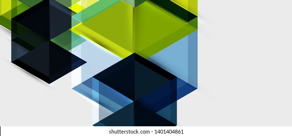 Triángulo geométrico y fondo abstracto hexagonal, ilustración vectorial