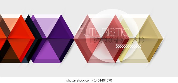 Geometric triangle and hexagon abstract background, vector illustration