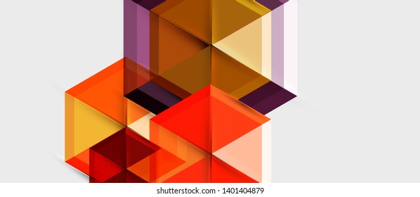 Geometric triangle and hexagon abstract background, vector illustration