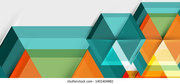 Geometrisches Dreieck und abstrakter sechseckiger Hintergrund, Vektorgrafik
