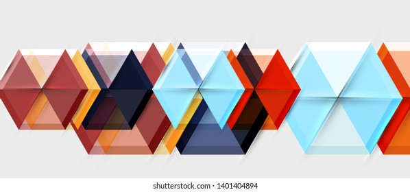 Geometric triangle and hexagon abstract background, vector illustration