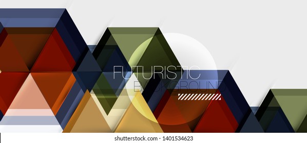 Geometric triangle and hexagon abstract background, vector illustration