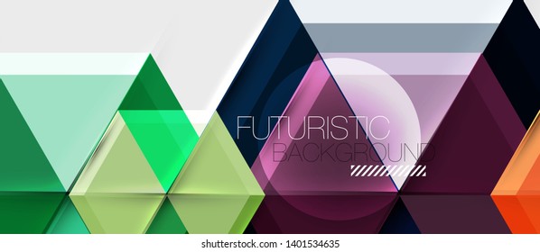 Geometric triangle and hexagon abstract background, vector illustration