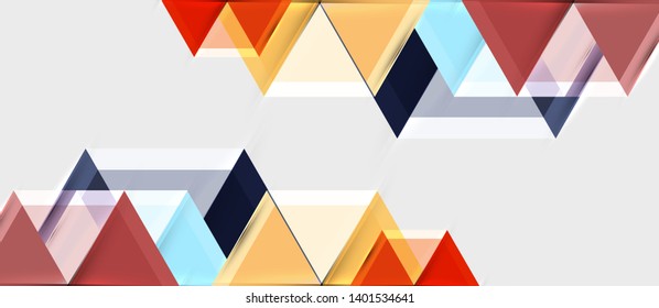 Triángulo geométrico y fondo abstracto hexagonal, ilustración vectorial