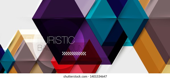 Triángulo geométrico y fondo abstracto hexagonal, ilustración vectorial