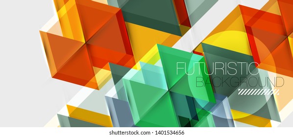 Geometric triangle and hexagon abstract background, vector illustration