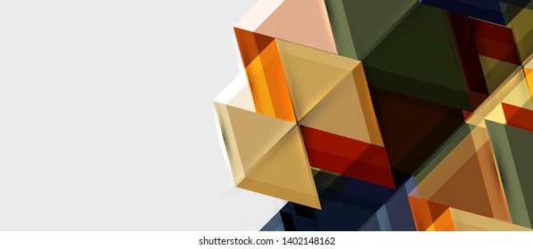 Geometric triangle and hexagon abstract background, vector illustration