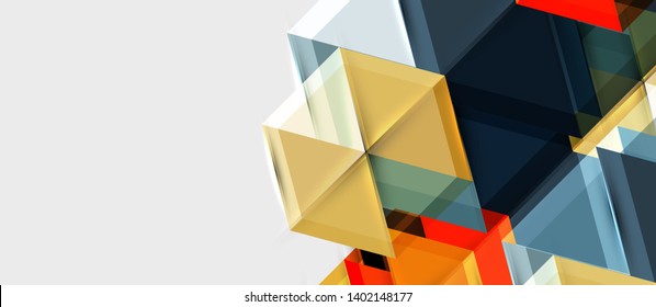 Geometrisches Dreieck und abstrakter sechseckiger Hintergrund, Vektorgrafik
