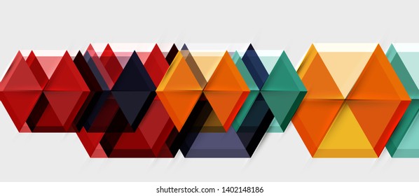 Geometric triangle and hexagon abstract background, vector illustration
