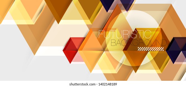 Triángulo geométrico y fondo abstracto hexagonal, ilustración vectorial