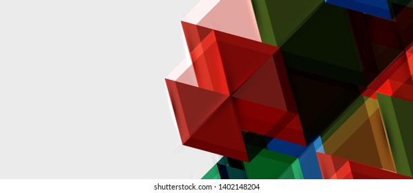 Geometric triangle and hexagon abstract background, vector illustration