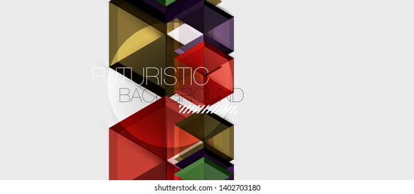 Geometric triangle and hexagon abstract background, vector illustration